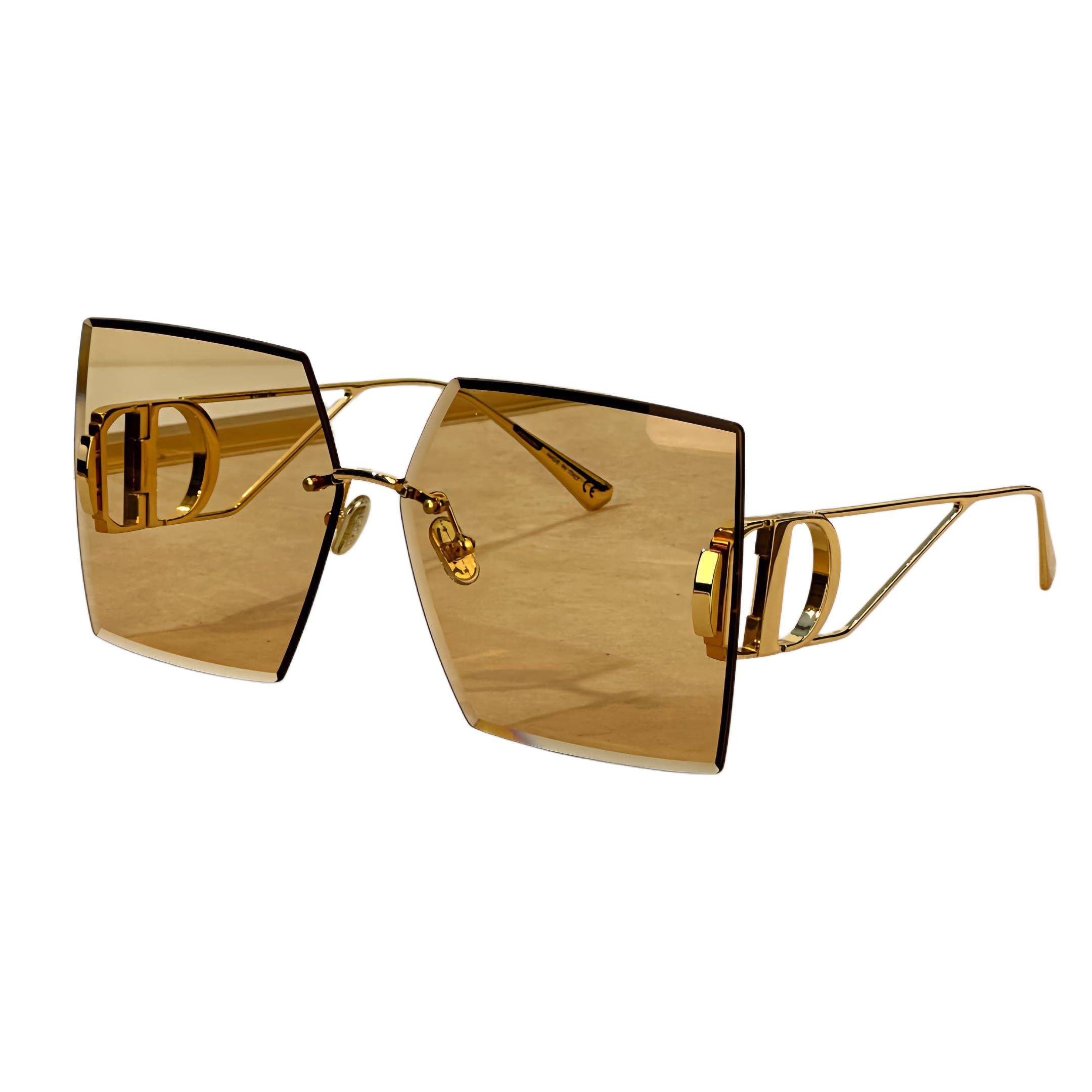 DIOR 30 MONTAIGNE square frame glasses gradient color of purple to gold/gold/grey/black gold/blue color Size 64口14-135 - 图片 7