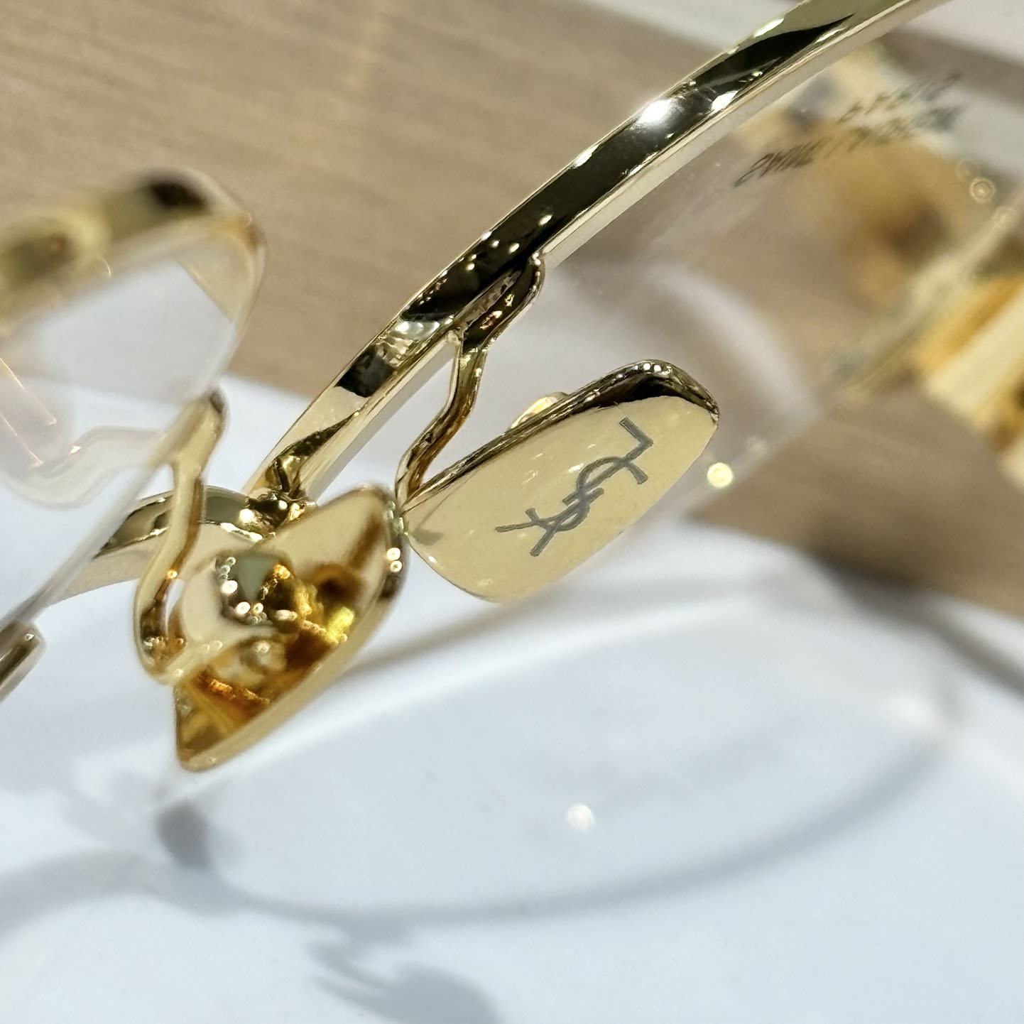 Saint Laurent round frame glasses gold/olive/brown/black color Size 55口19-145 - 图片 2