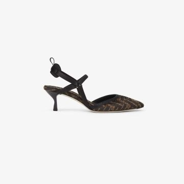 FENDI Black Chenille Medium  heel shoes
