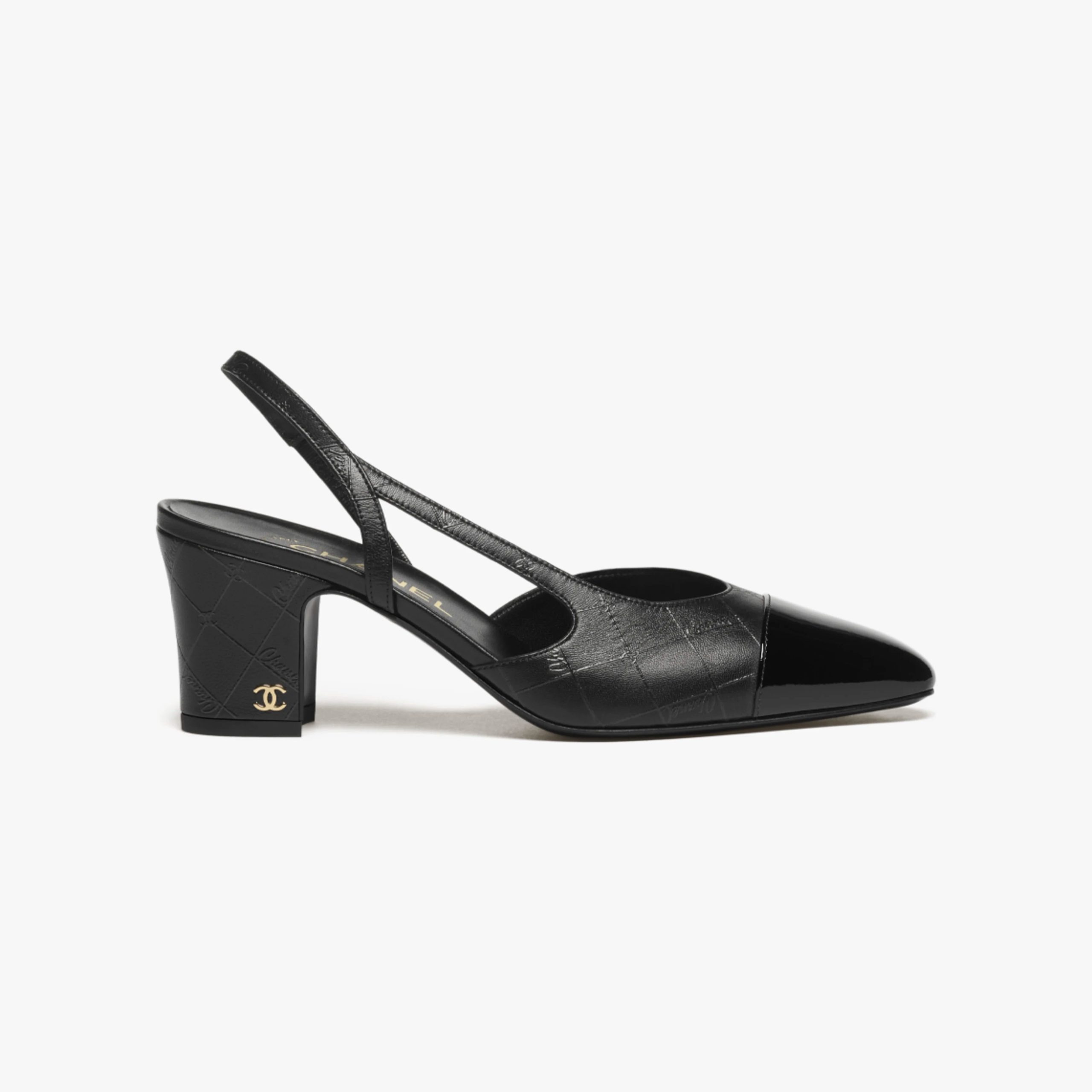 Chanel lambskin, calf patent leather, black Rear lace up high heels High Heels Sandal - 图片 2
