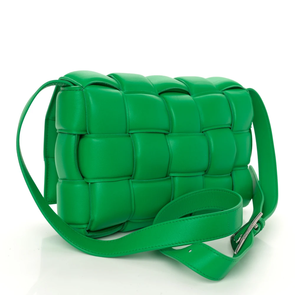 Bottega Veneta Maxi Intreccio Padded Cassette Crossbody Bag Parakeet Nappa Leather Silver Hardware - 图片 3
