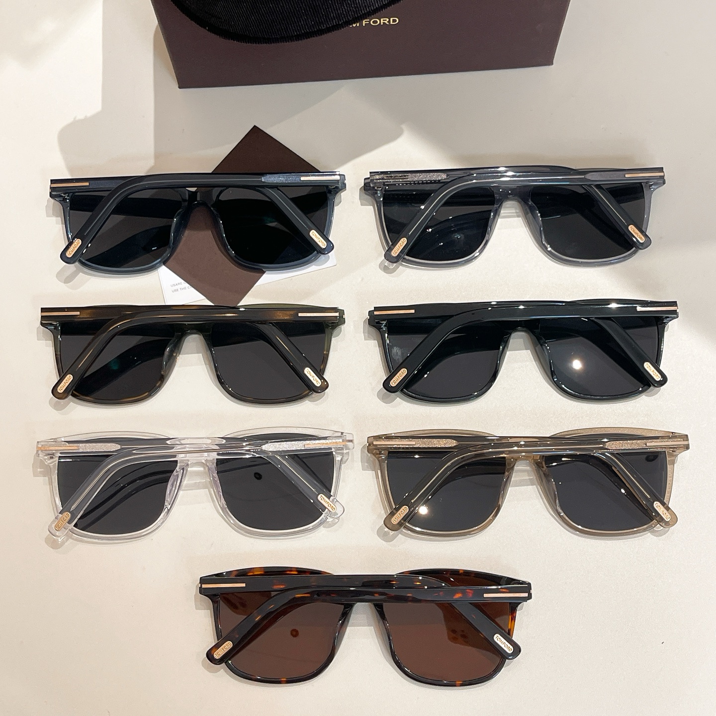 Tom Ford square frame glasses black/blue black/grey black/leopard brown/transparent black/tawny black/green black color Size 55口18-140 - 图片 9