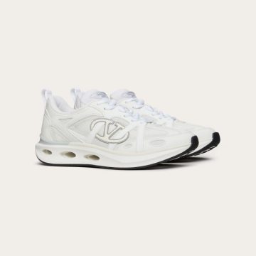 VALENTINO Women's calf leather and fabric sneakers