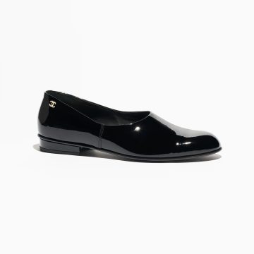Chanel Black calf patent leather Loafers
