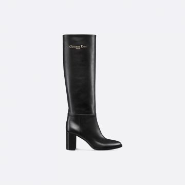 Dior black long boots with high heels