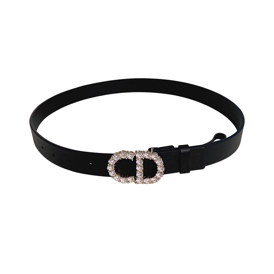 Dior Women' s 30 Montaigne Buckle With Crystals Belt In Black/Mustard/White/Blue Calfskin With Gold/Silver Hardware 30mm - 图片 3