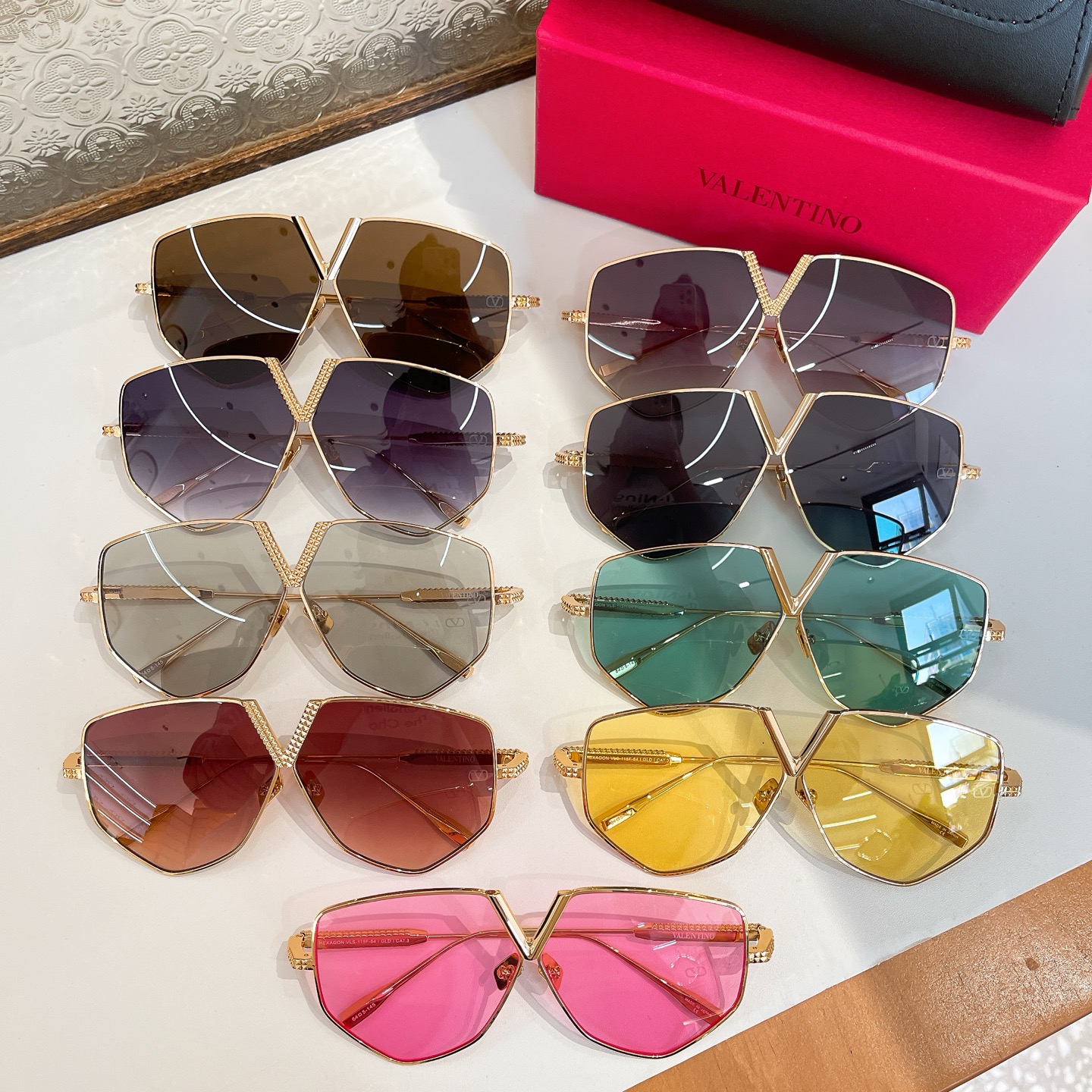 Valentino glasses yellow/rust/pink/green/eggplant/brown/black/grey/purple color Size 64口5-145 - 图片 10