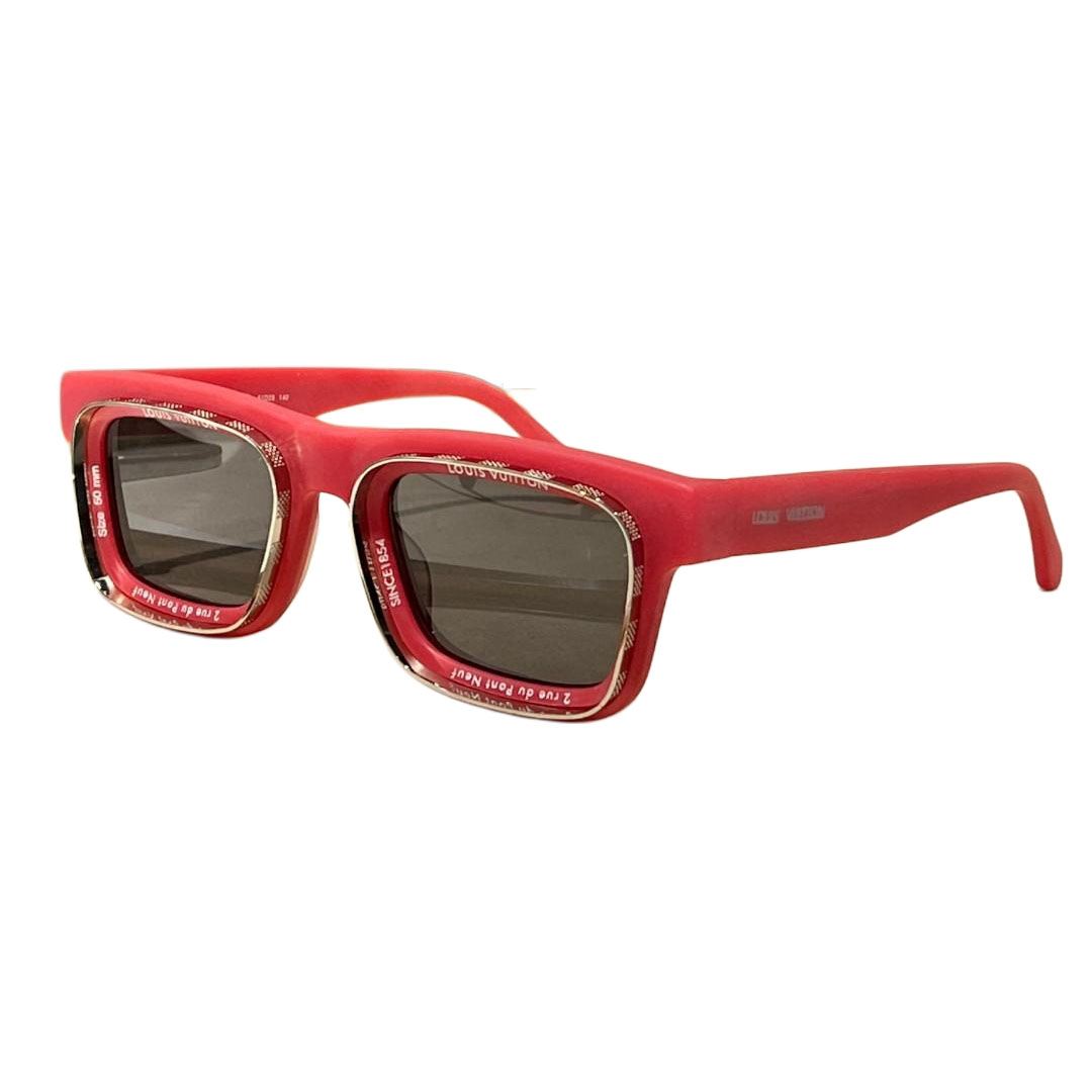 Louis Vuitton square frame glasses yellow/red/blue/green/jasmine/chamoisee/black/camouflage/leopard color Size 50-24 145 - 图片 2