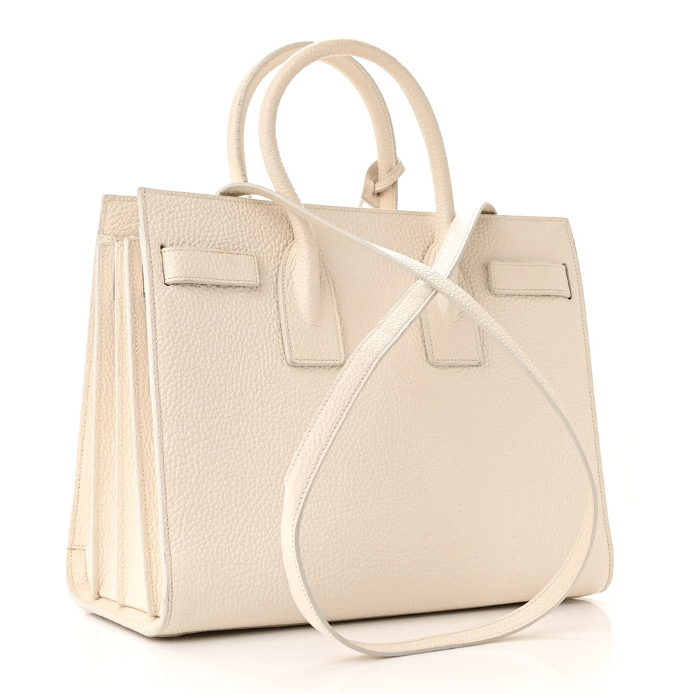 Saint Laurent Small Sac De Jour Dove White Grained Calfskin Leather - 图片 3