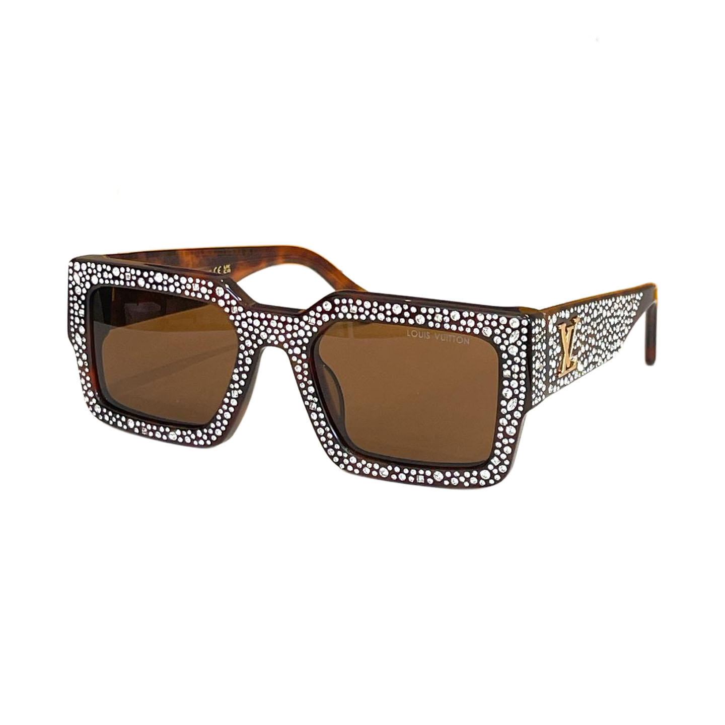 Louis Vuitton Square Glass pearls frame glasses black/eggplant/brown color Size 53口22-145 - 图片 5