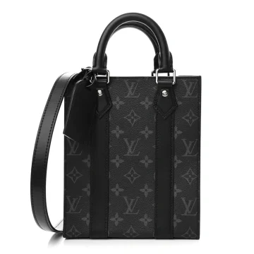 Louis Vuitton Mini Sac Plat Monogram Eclipse Canvas Silver Hardware