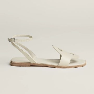 HERMES white Black Sandal