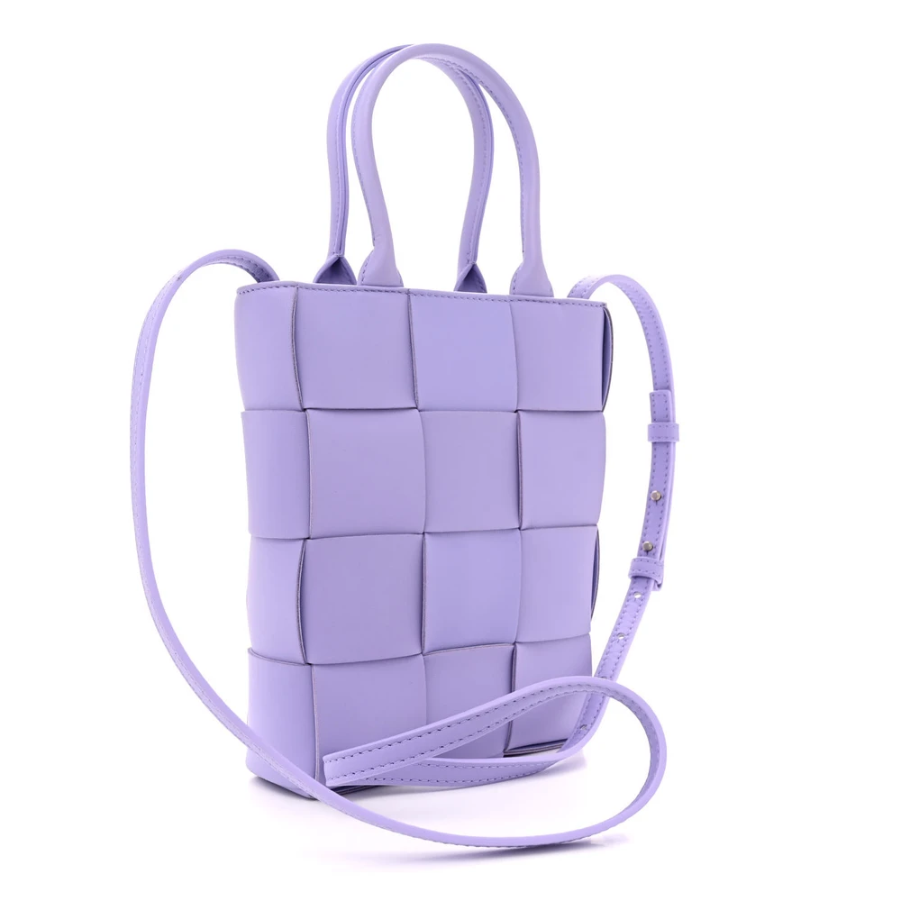 Bottega Veneta Maxi Intrecciato Mini North-South Cassette Tote Wisteria Lambskin Leather - 图片 3