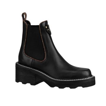 Louis Vuitton Chelsea black platform ankle boots