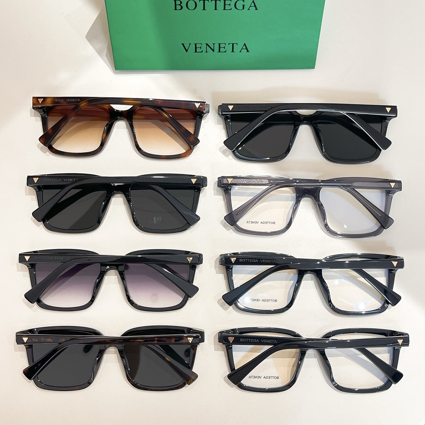 Bottega Veneta Wayfarer glasses brown leopard/black/black leopard/eggplant/grey/transparent black/black green color Size 54口18-145 - 图片 9