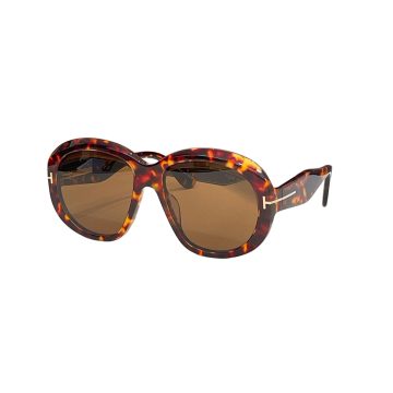 Tom Ford round frame glasses leopard brown/black/orange black/eggplant/leopard blue/yellow leopard/light pink black color Size 62口12-140