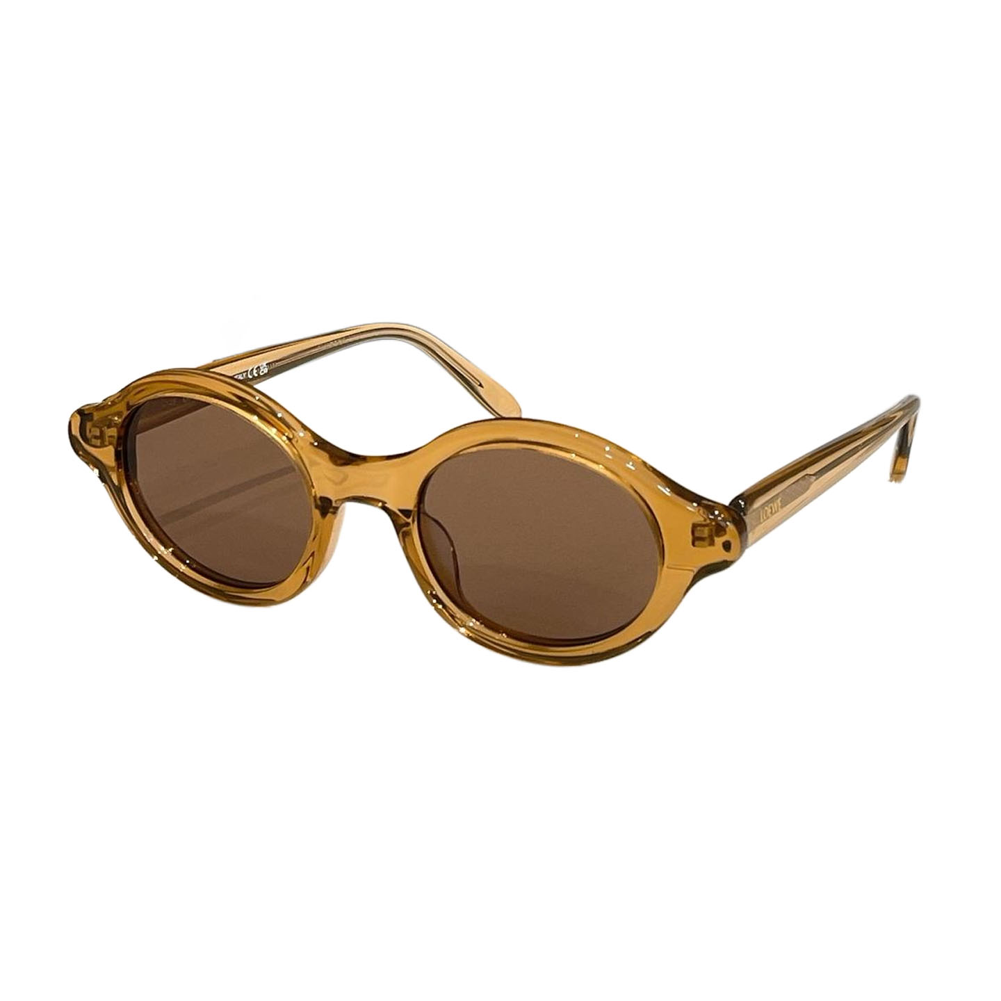 Loewe round frame glasses leopard brown/leopard green/tawny brown/tawny black/black orange color Size 48口21-145 - 图片 3