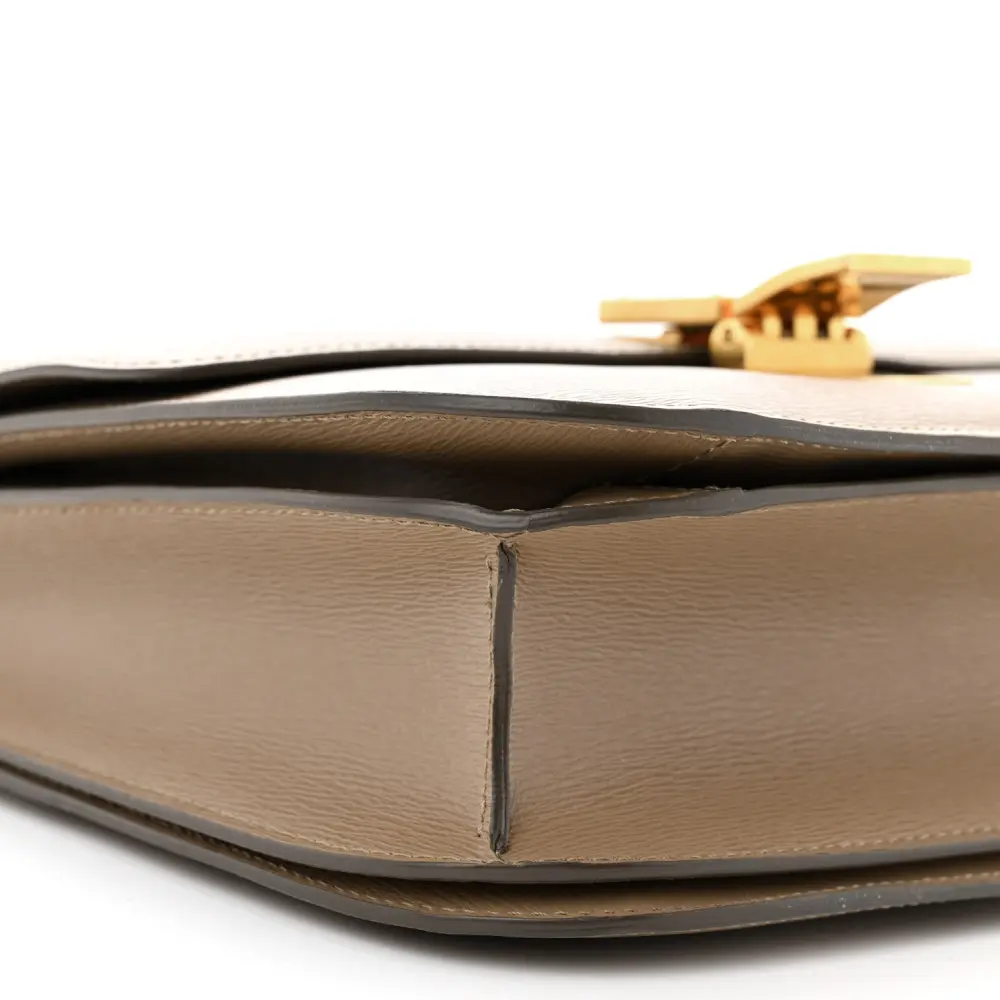 Celine Medium Classic Box Flap Bag Taupe Liege Calfskin Leather Gold Hardware - 图片 4