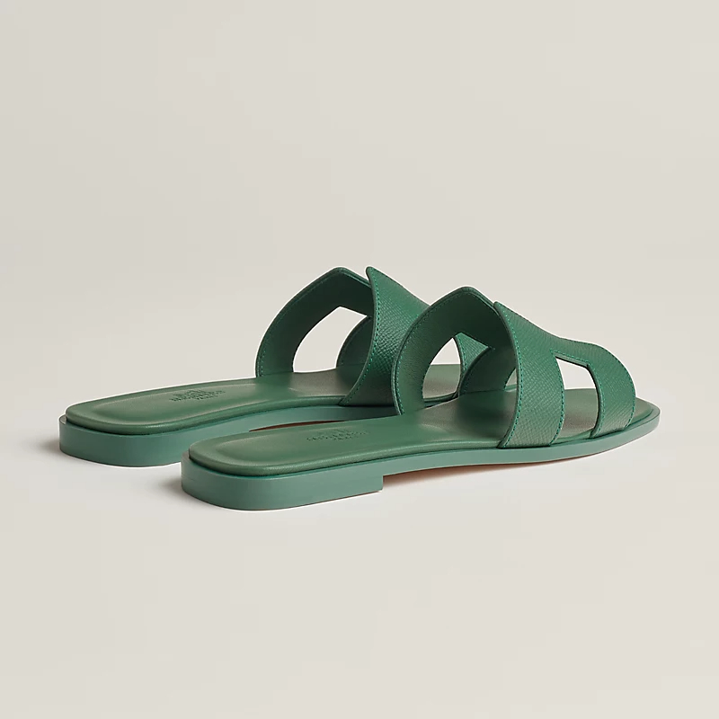 HERMES Oran Green Slippers - 图片 3