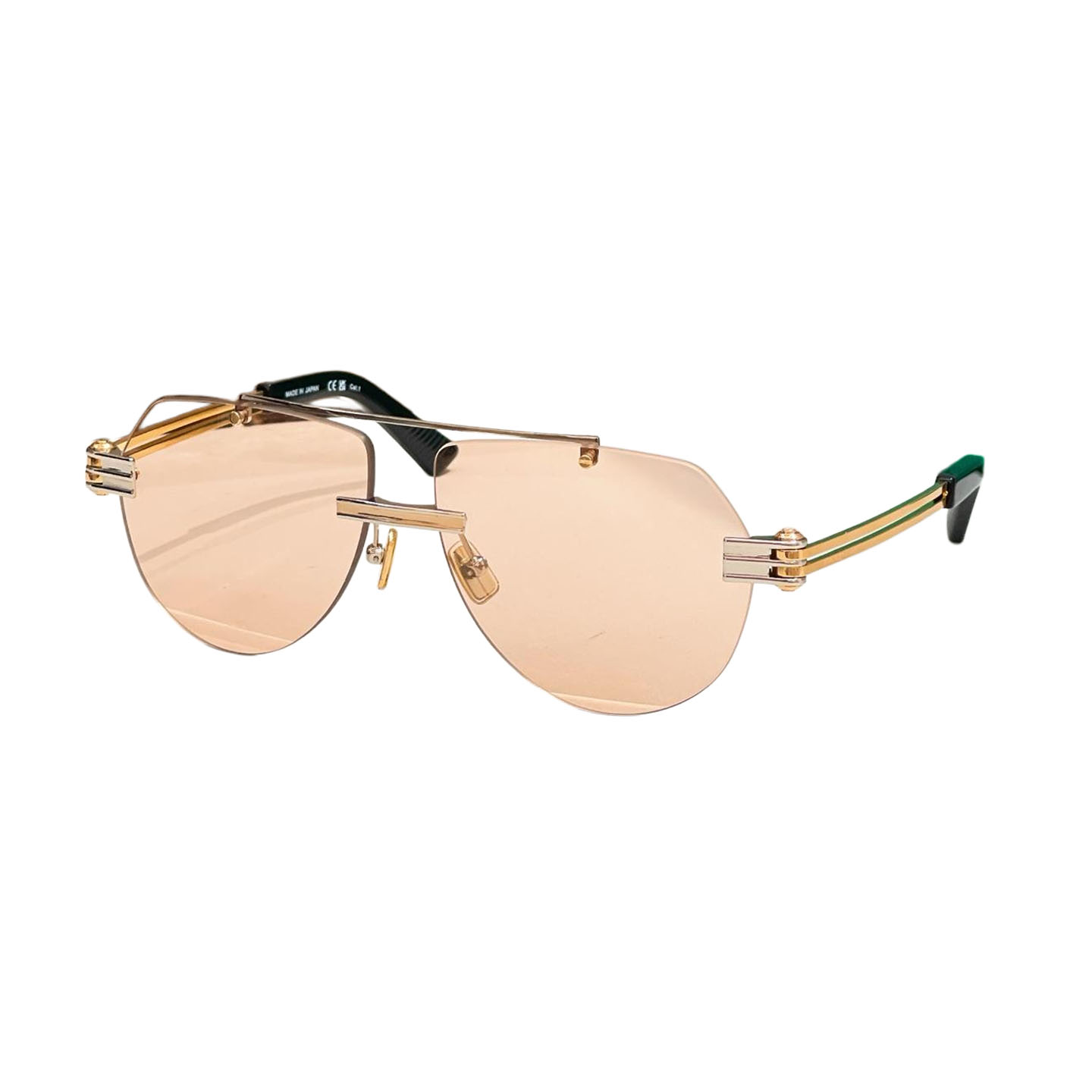 Bottega Veneta Pilot glasses blue/lime green/black/apricot/tawny/leopard brown color Size 51口23-140 - 图片 4