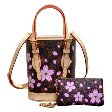 Louis Vuitton x Murakami Takashi Nano Bucket Sakura Brown Gold Hardware