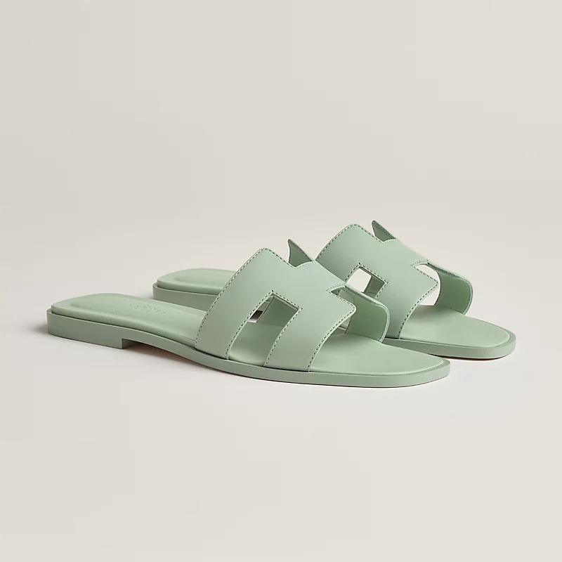 HERMES Oran Green Slippers - 图片 2