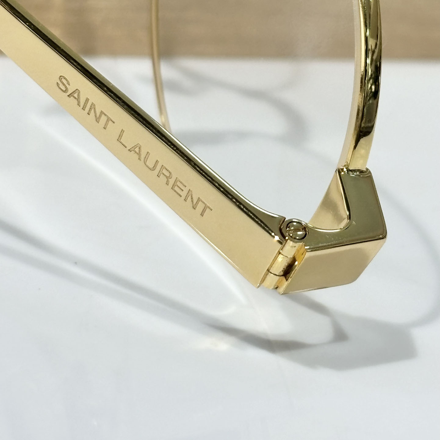 Saint Laurent round frame glasses gold/olive/brown/black color Size 55口19-145 - 图片 3