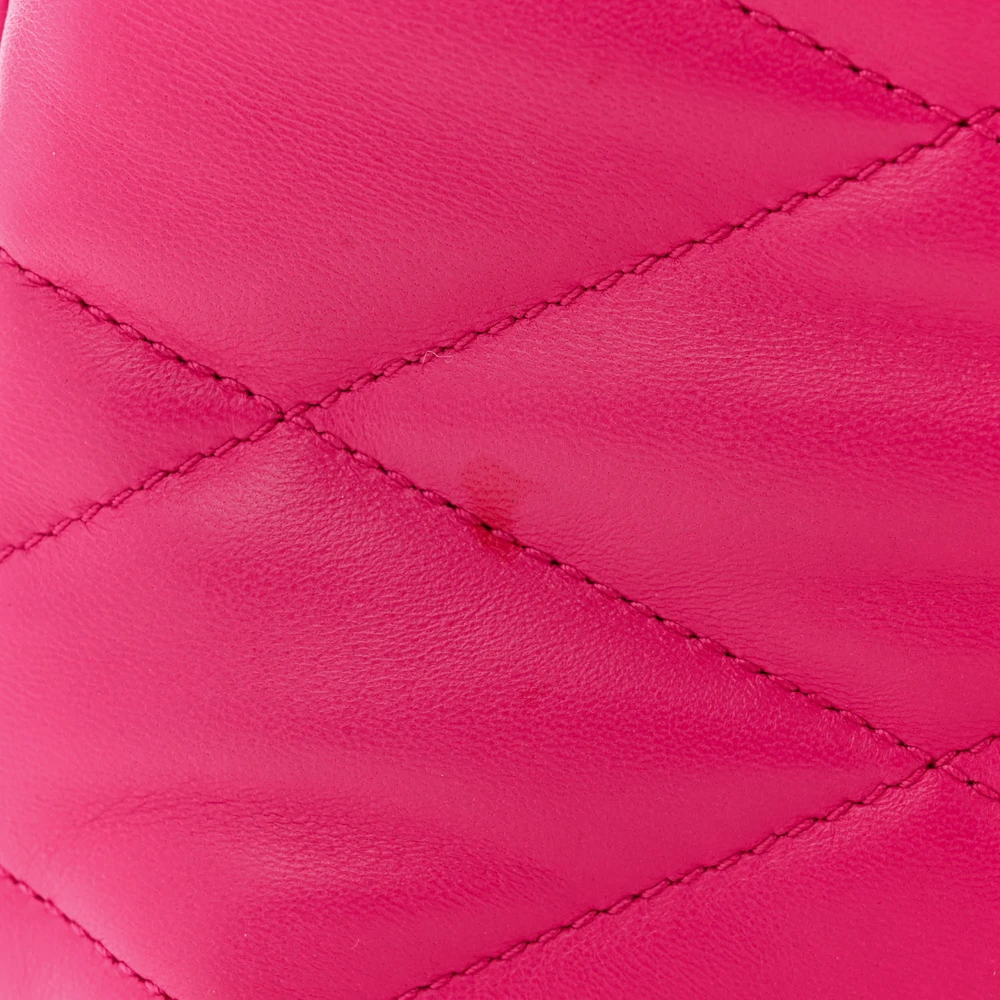 Saint Laurent Medium Le 57 Shoulder Bag Lipstick Fuchsia Diamond Quilted Lambskin Leather Aged Gold Hardware - 图片 10