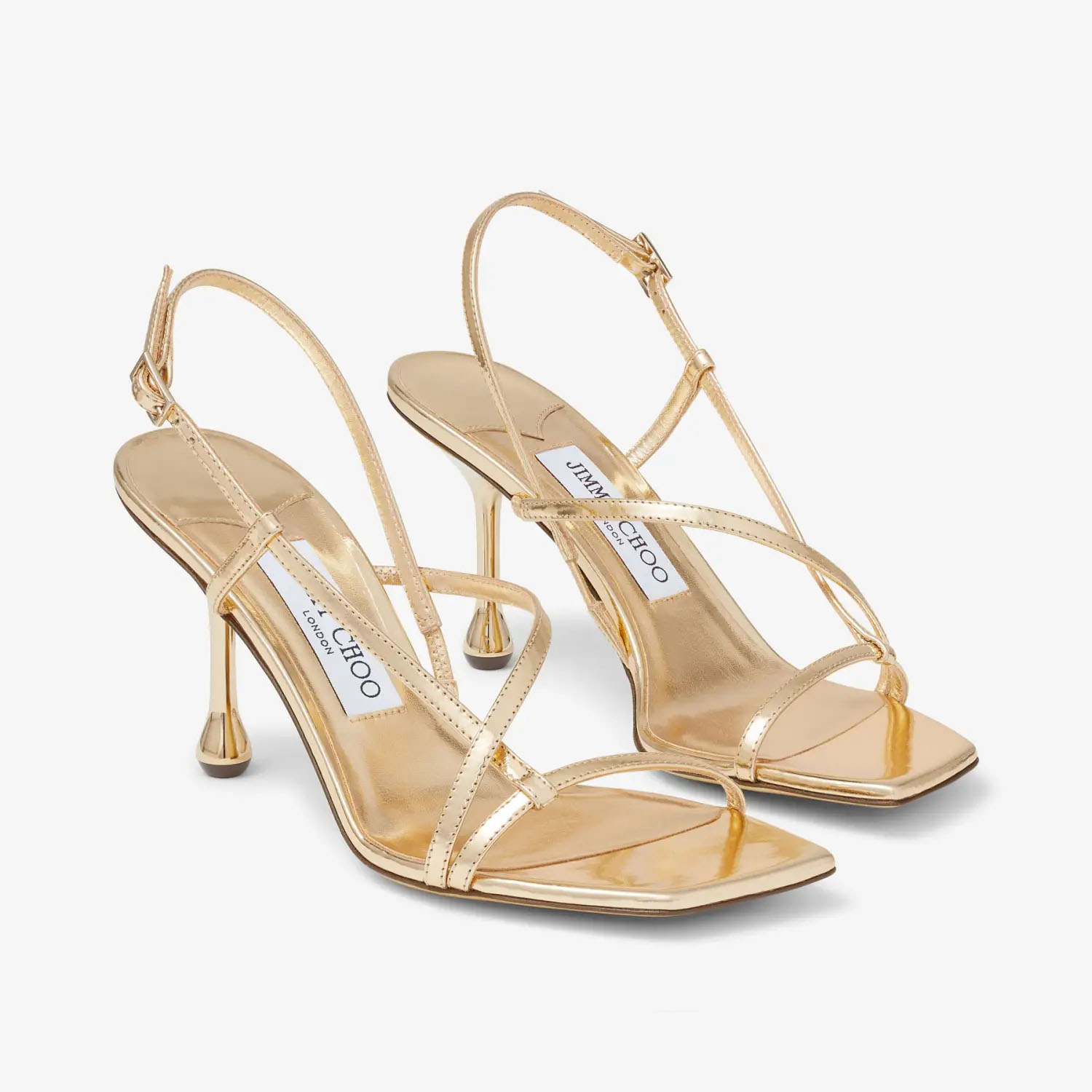 JIMMY CHOO Metallic texture leather high sandals - 图片 2