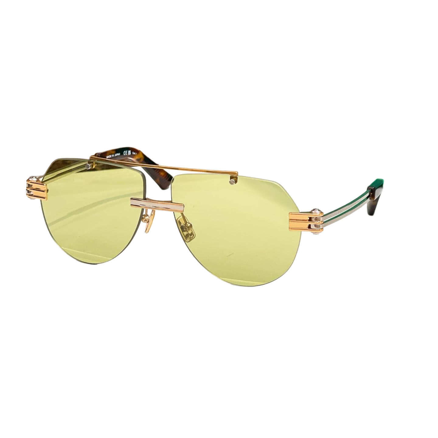 Bottega Veneta Pilot glasses blue/lime green/black/apricot/tawny/leopard brown color Size 51口23-140 - 图片 2