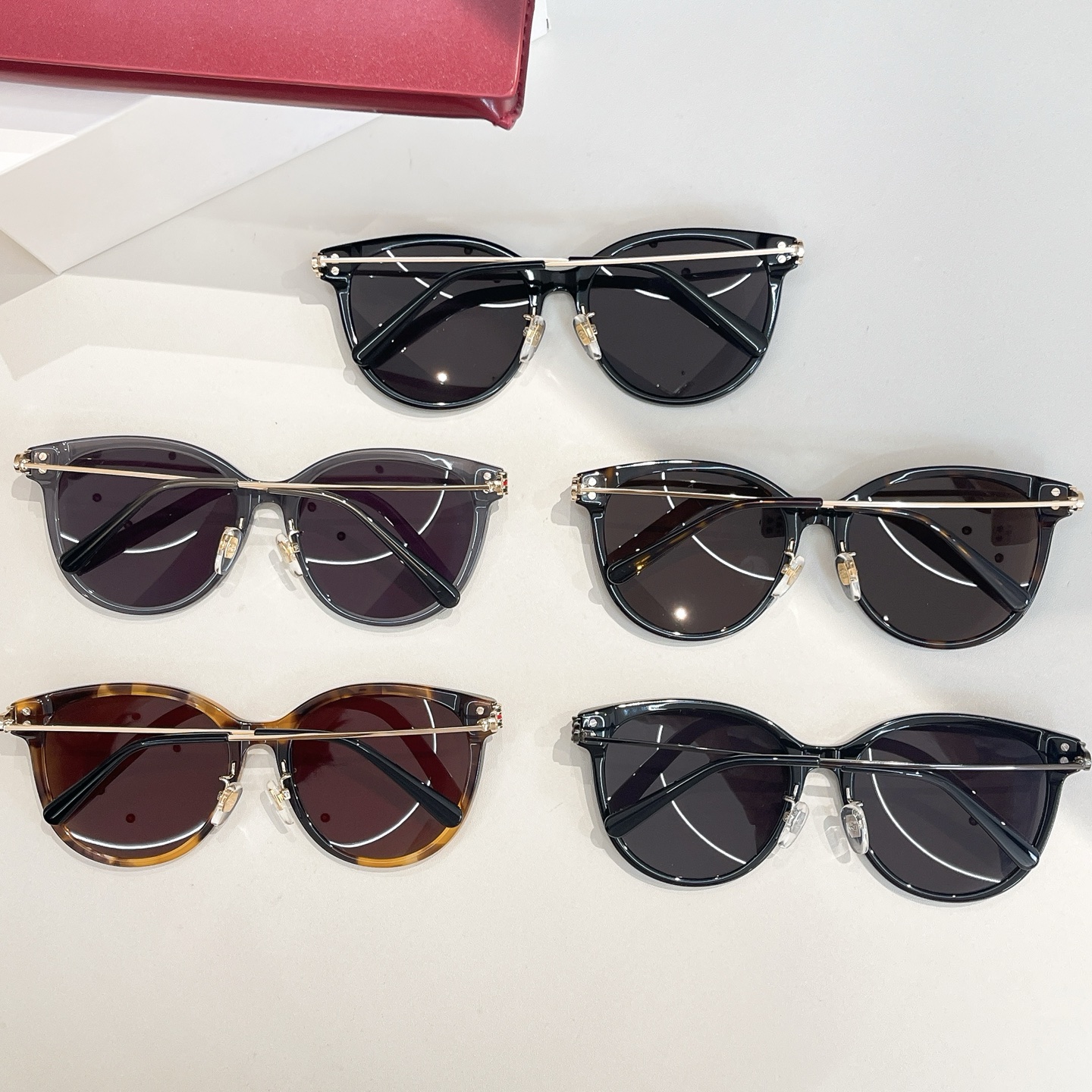 Gucci Boston frame glasses black gold/black silver/yellow leopard/leopard brown/grey purple color Size 56口18-145 - 图片 9