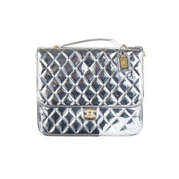 Chanel Silver / Gold / Black  patent leather Backpacks