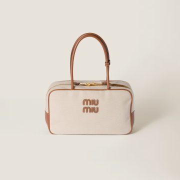 Miu Miu Aventure Nappa Canvas White Top-Handle Bags